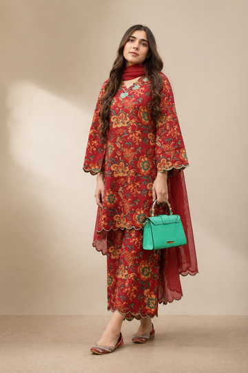 Somiya Premium Floral Pure Cotton Suit Set