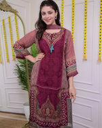 Premium Maroon Pakistani Muslin Suit Set with Dupatta