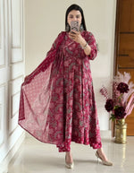 Premium Jaipuri Block Print Cotton Anarkali Suit Set with Katha Work