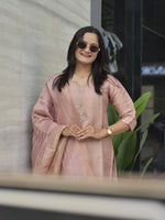 Premium Blush Pink Pure Banarasi Zari Jacquard Suit Set