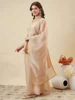 Premium Embroidered Crunchy Silk Short Kurti & Palazzo Set