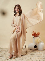 Premium Embroidered Crunchy Silk Short Kurti & Palazzo Set