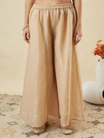 Premium Embroidered Crunchy Silk Short Kurti & Palazzo Set