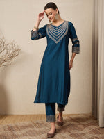 Premium Purple Embroidered Roman Silk Suit Set with Scalloped Dupatta