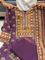Designer Pure Burbary Silk Embroidered Suit Set with Chanderi Dupatta