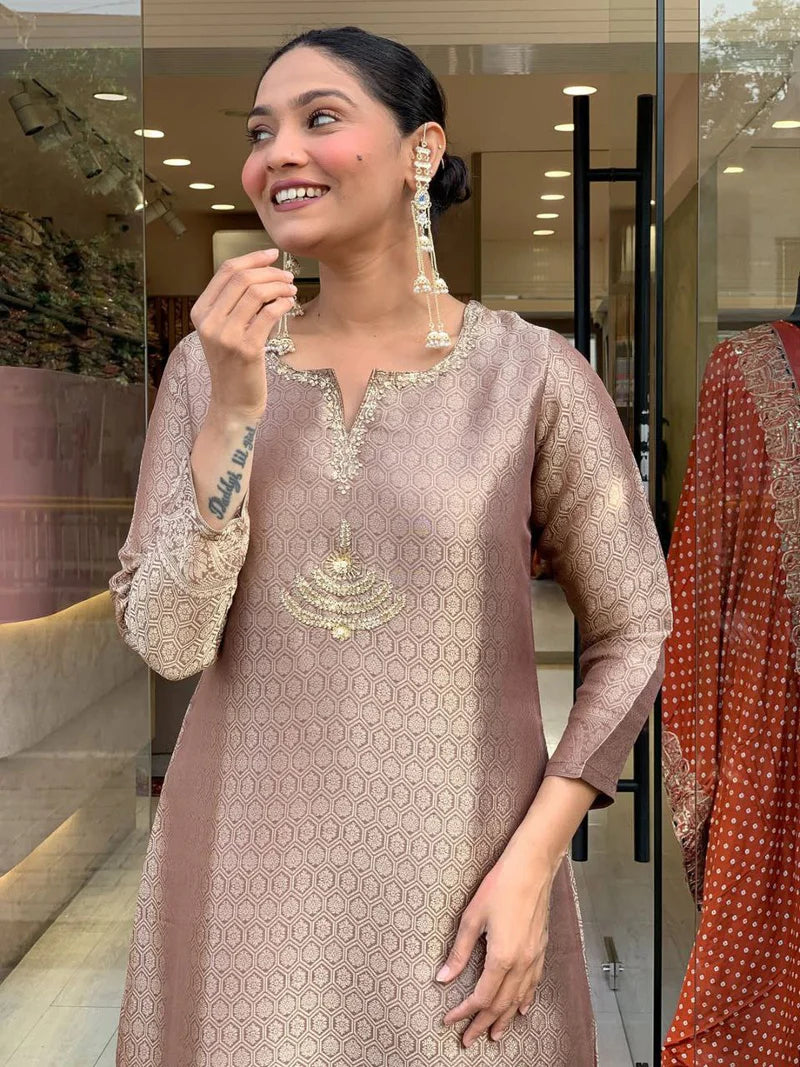 Banarasi Brocade Silk Suit Set with Dupatta