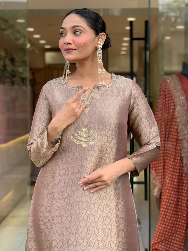 Banarasi Brocade Silk Suit Set with Dupatta