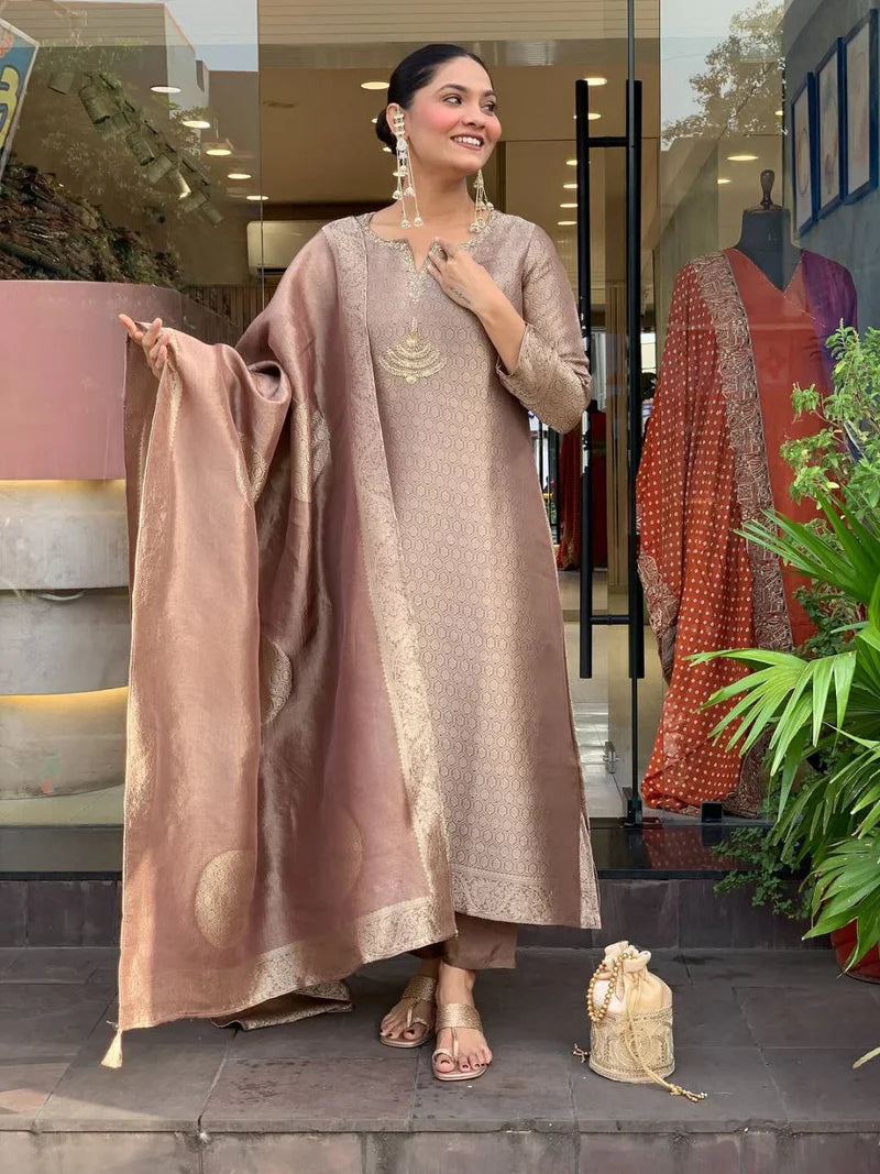 Banarasi Brocade Silk Suit Set with Dupatta